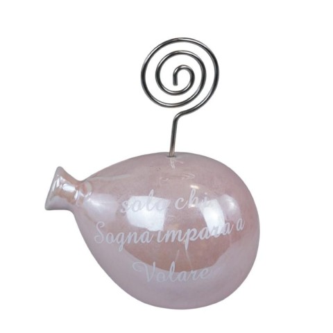 PALLONCINO CLIP LED ROSA ANTICO PERLATO C FRASE